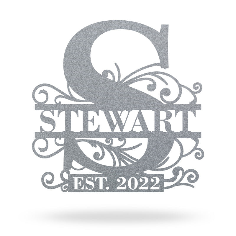 Personalized Family Lace Last Name Metal Letters Sign