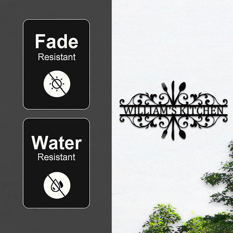 Custom Metal Monogram Kitchen Wall Sign