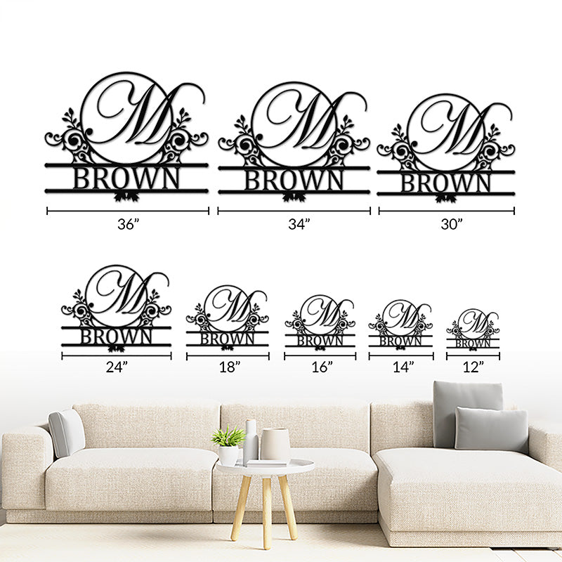 Personalized Metal Split Monogram Sign For Creative Gift