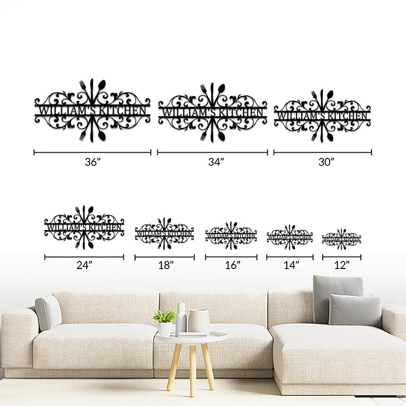 Custom Metal Monogram Kitchen Wall Sign