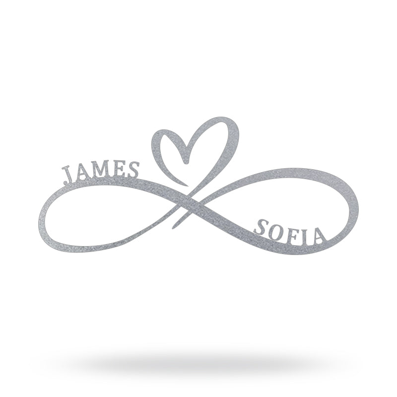 Personalized Infinity Heart Metal Name Sign for Your Love &amp; Anniversary Gift
