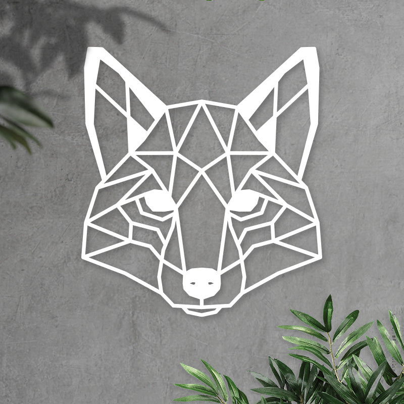 Geometric Fox Metal Wall Art for Home Decor