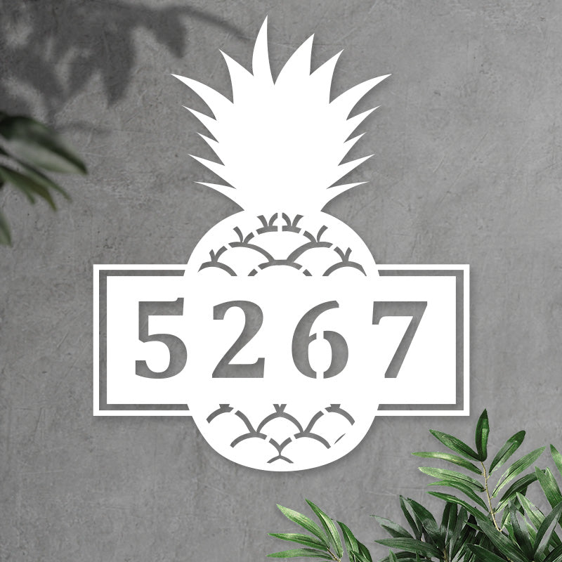 Custom Pineapple Metal Address Sign Metal House Numbers