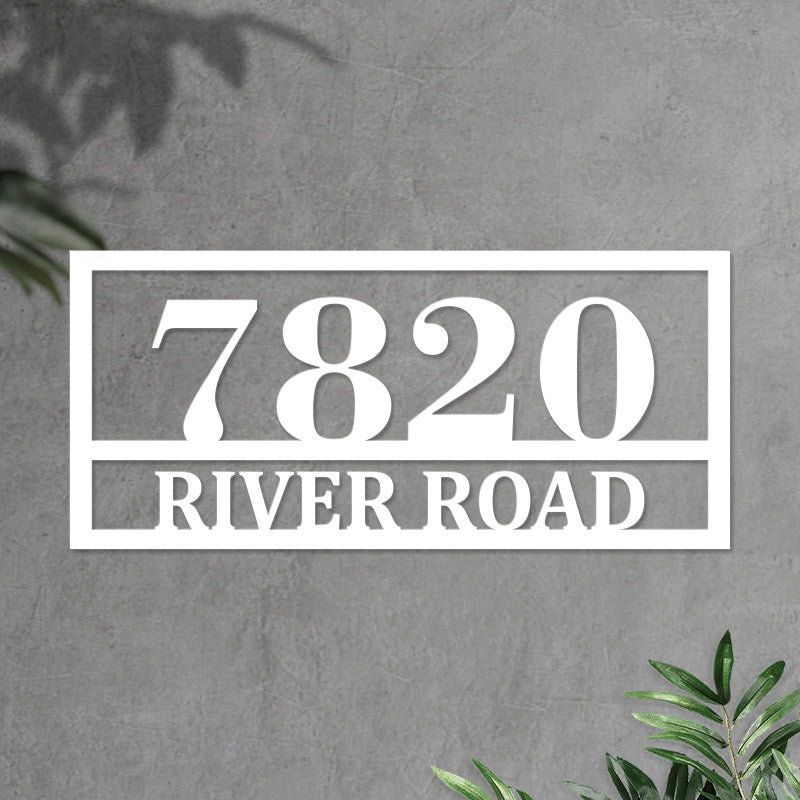 Custom Rectangle Metal House Numbers Address Metal Sign