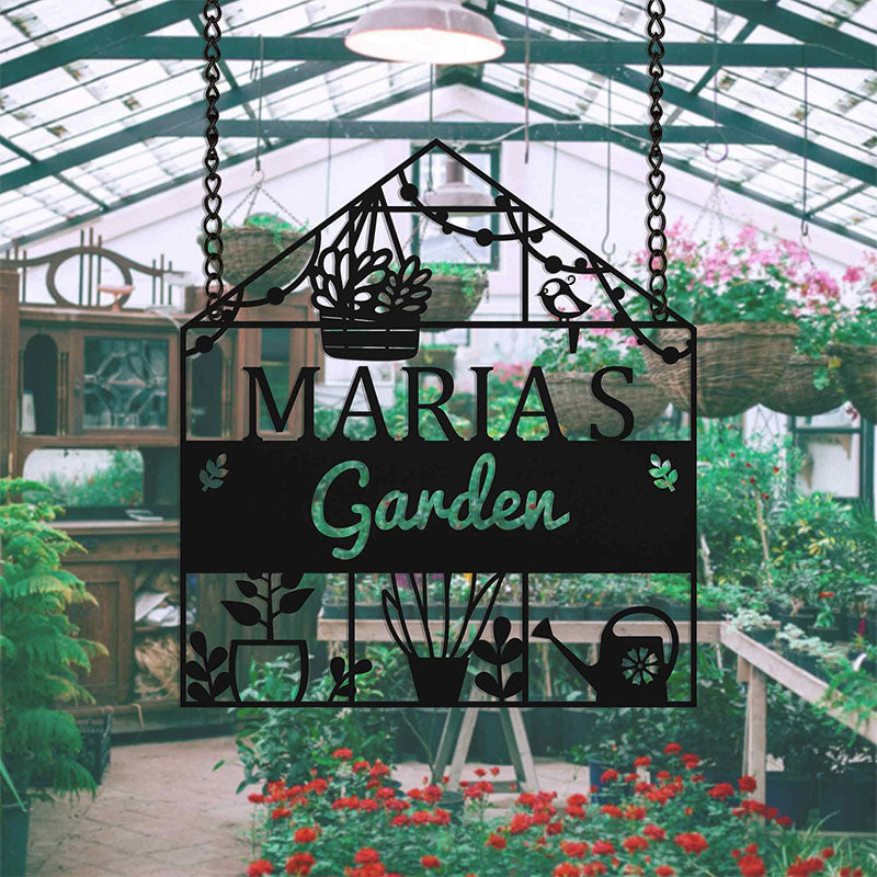 Custom Metal Greenhouse Sign Hanging Garden Sign