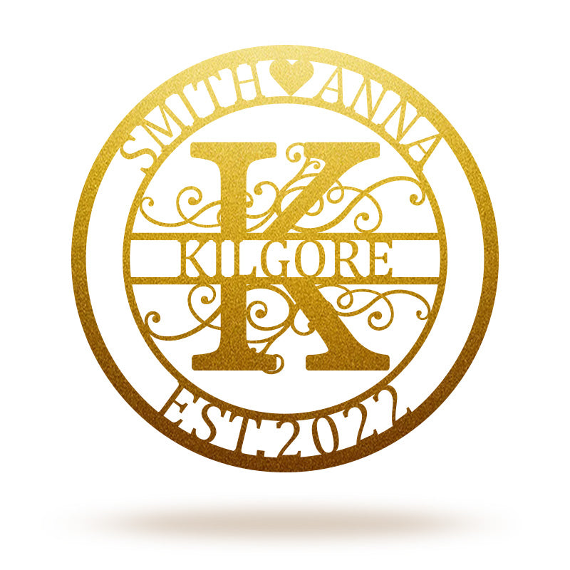 Custom Split Letter Monogram Metal Sign For Wedding Gift