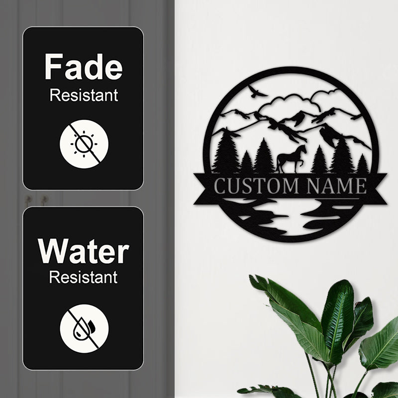 Custom Metal Name Signs Horse Ranch Metal Sign Name Sign For House Decoration