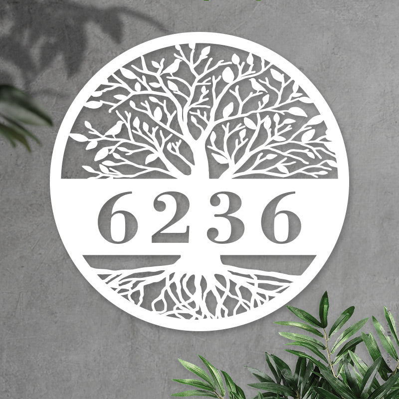 Personalized Tree Of Life Metal Address Sign House Numbers
