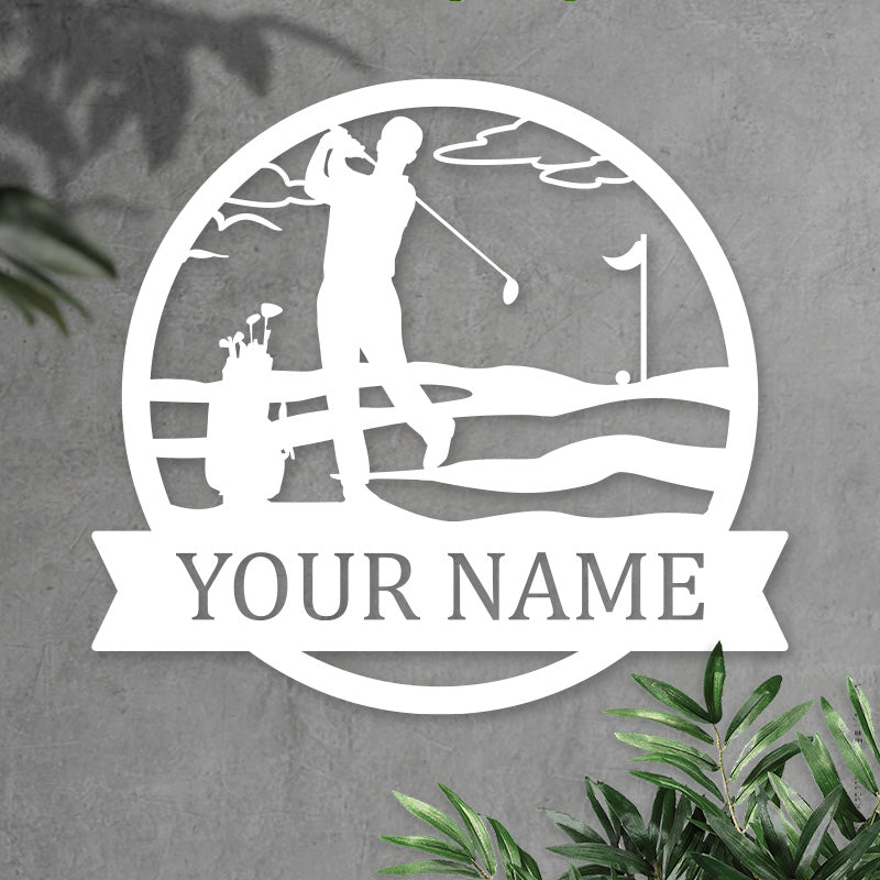 Personalized Golf Name Metal Monogram Sign