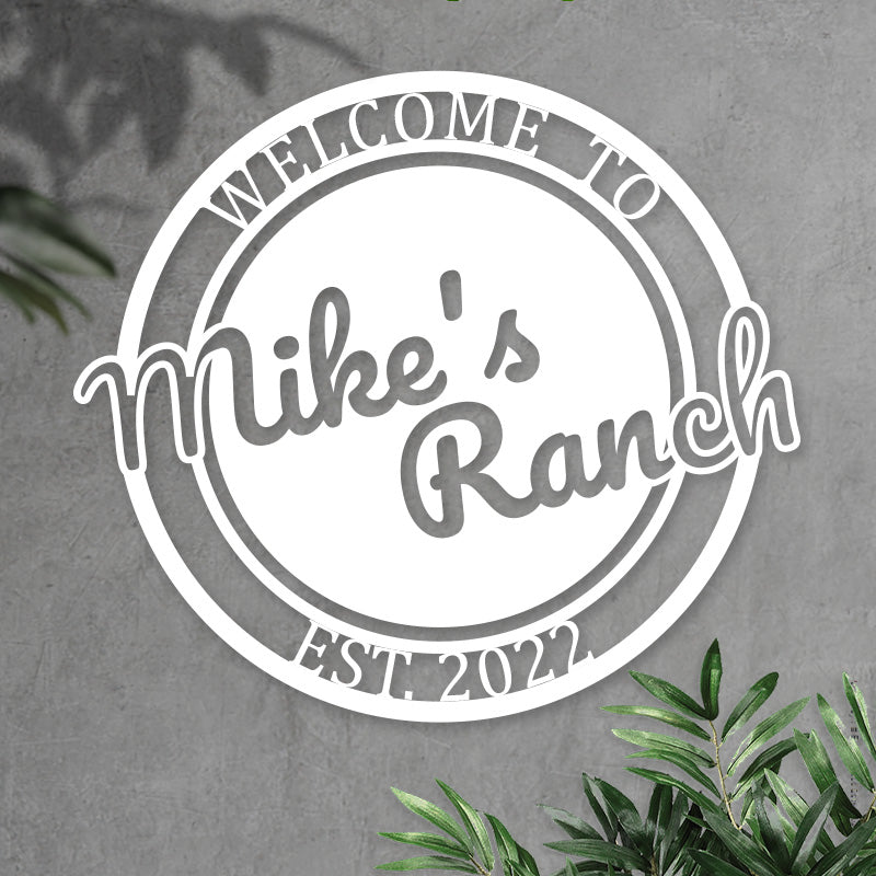 Custom Ranch Sign Metal Welcome Wall Art