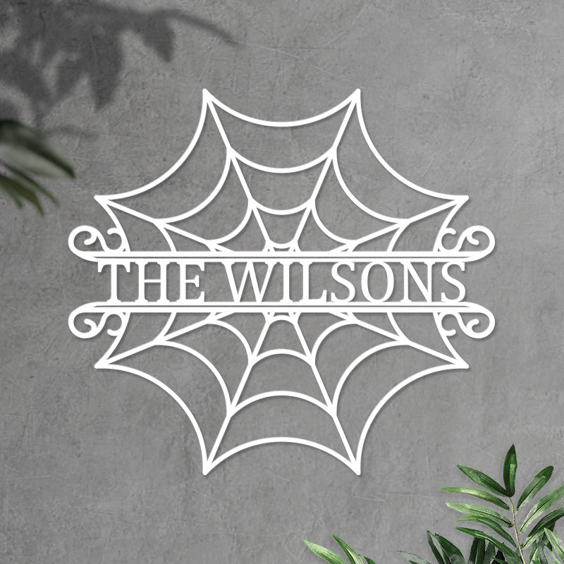 Custom Halloween Decor Name Monogram Metal Sign