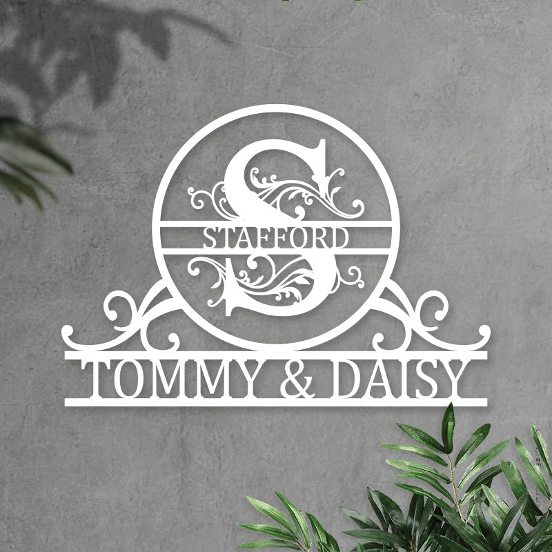 Custom Family Name Metal Monogram Sign For Wedding Gift