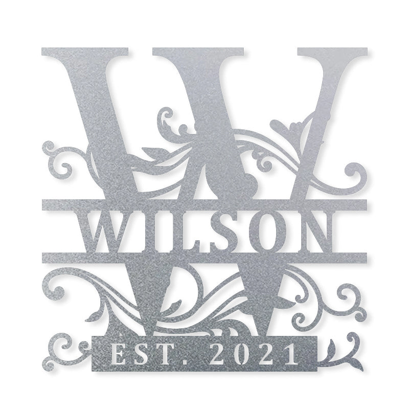 Custom Monogram  Metal Name Sign for Housewarming Gift