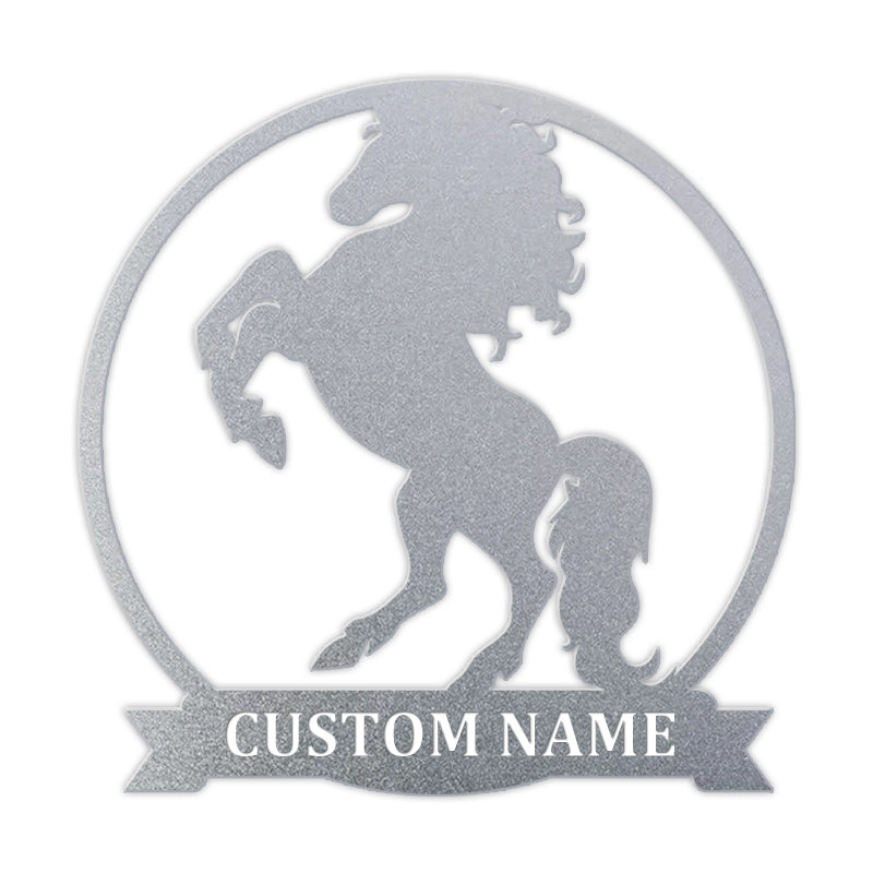 Custom Family Name Metal Horse Sign For Yard &amp; Garden Decor