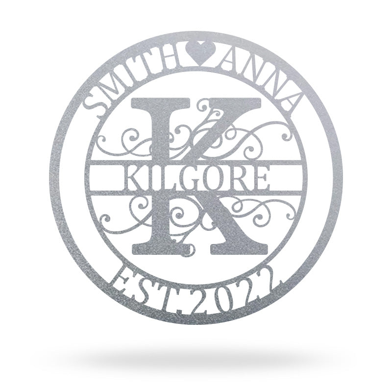 Custom Split Letter Monogram Metal Sign For Wedding Gift