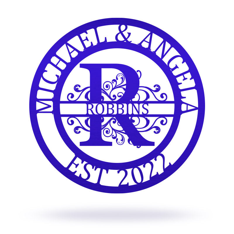 Custom Monogram Name Metal Sign for Yard Decor