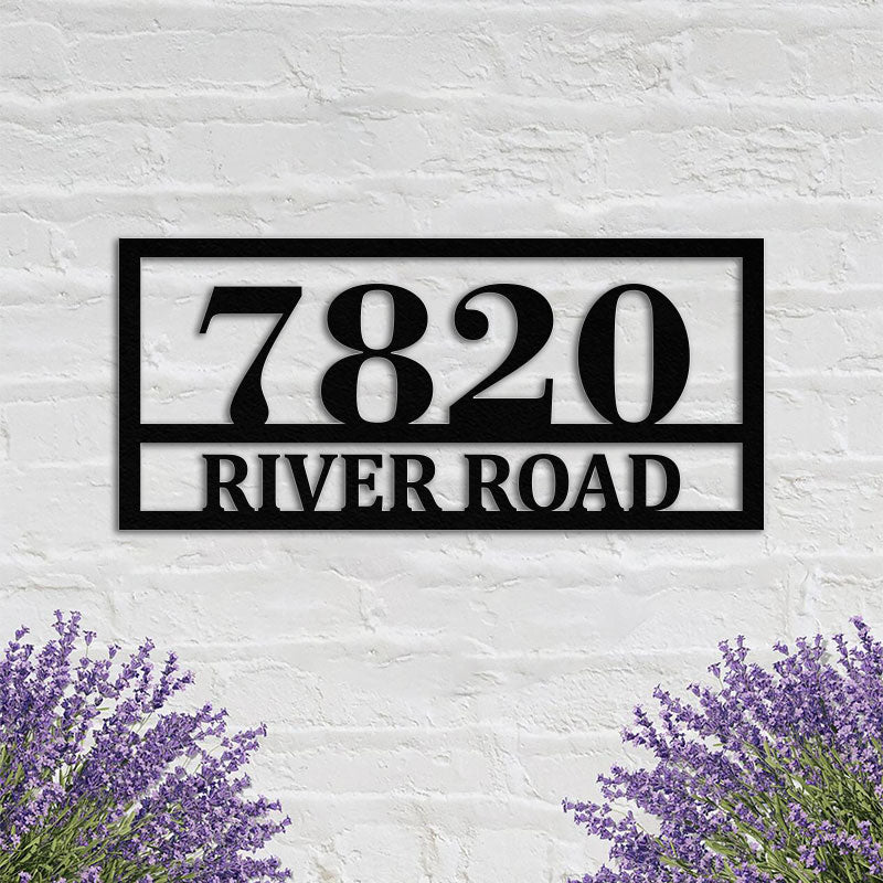 Custom Rectangle Metal House Numbers Address Metal Sign