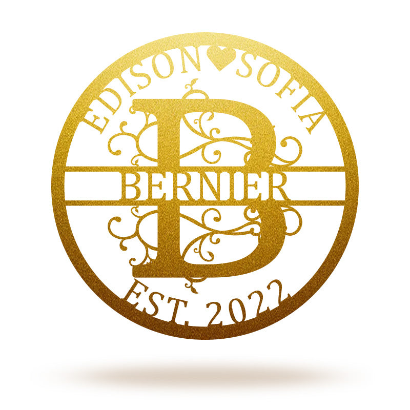 Personalized Family Name Metal Sign For Housewarming Gift