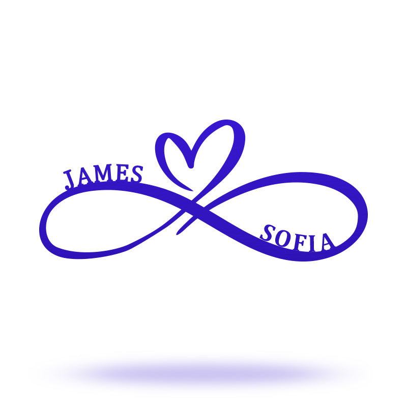 Personalized Infinity Heart Metal Name Sign for Your Love &amp; Anniversary Gift