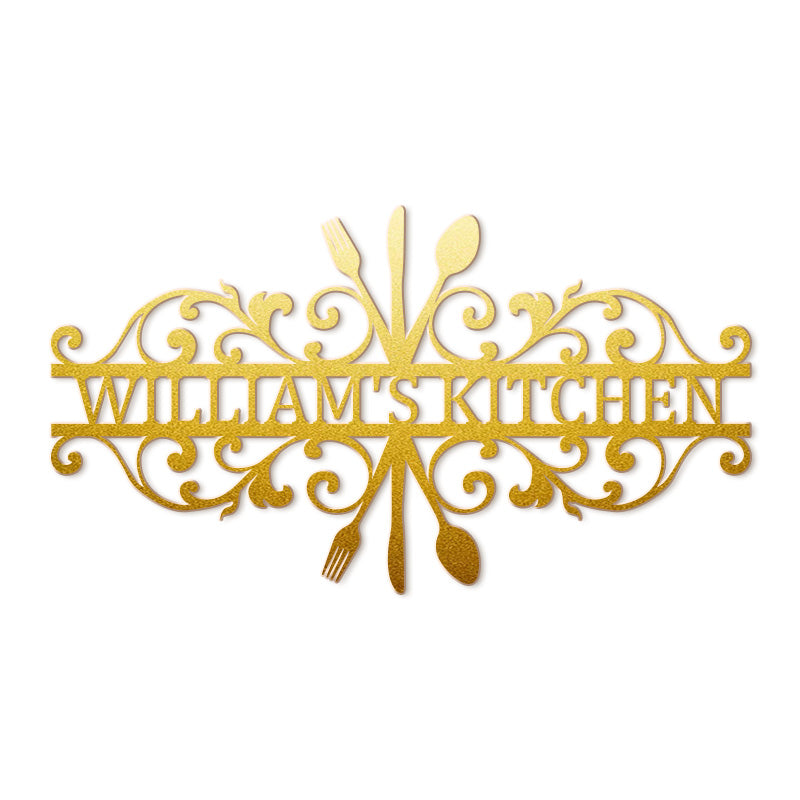 Custom Metal Monogram Kitchen Wall Sign