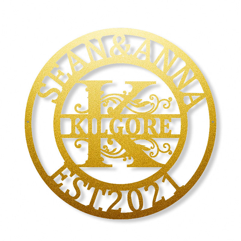 Custom Name Metal Signs Split Letter Wall Decor