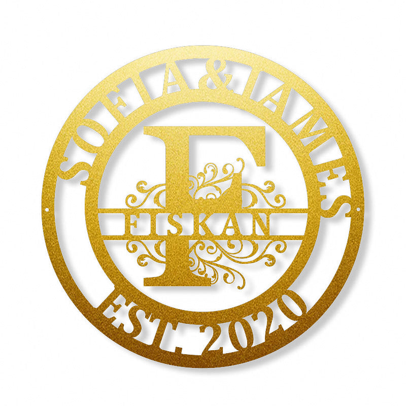 Custom Monogram Family Name Signs for Outdoor