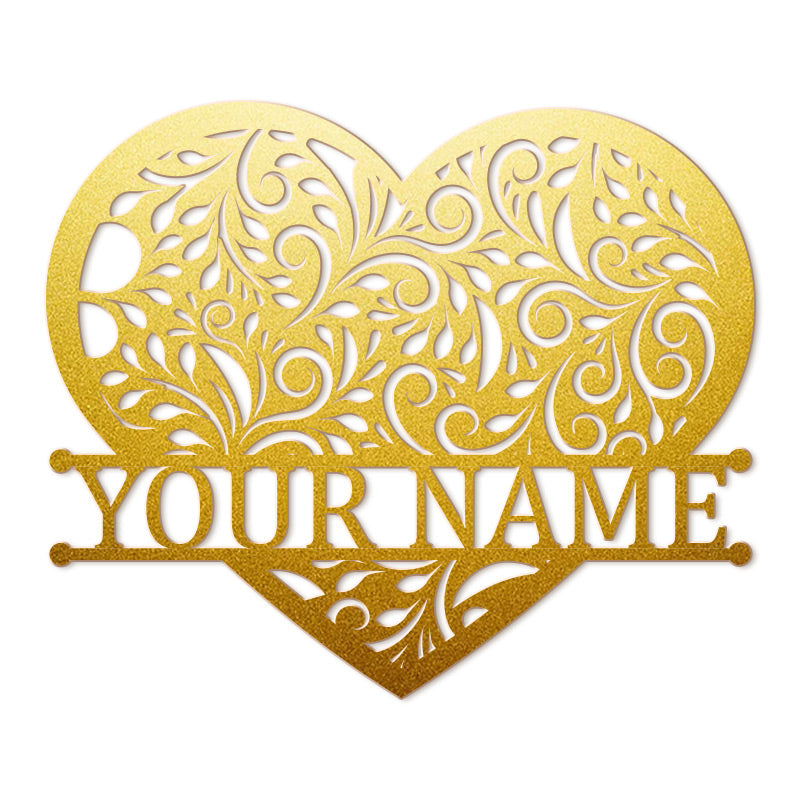 Metal Hearts Monogram Sign For Anniversary Gift