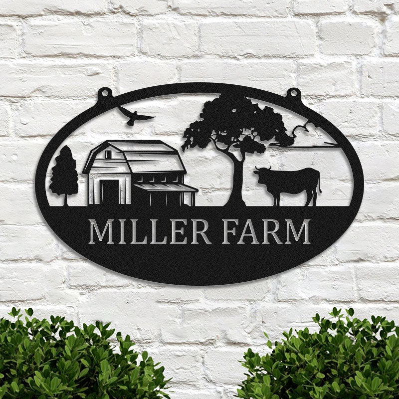 Personalized Cow Name Metal Monogram Sign for Farm Decor