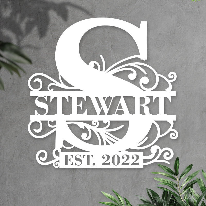 Personalized Family Lace Last Name Metal Letters Sign