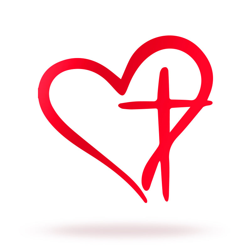 Heart Cross Metal Sign Wall Art for Your Love