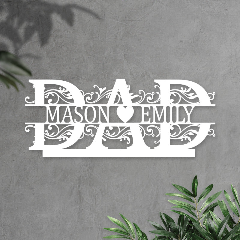 Personalised Fathers Day Name Metal Sign Gift for Dad