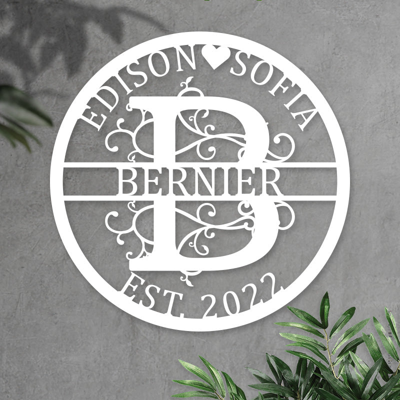 Personalized Family Name Metal Sign For Housewarming Gift