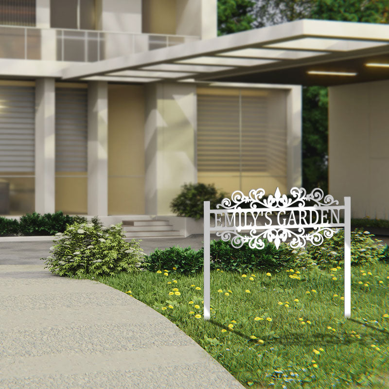 Personalized Metal Yard Garden Sign Garden Stake