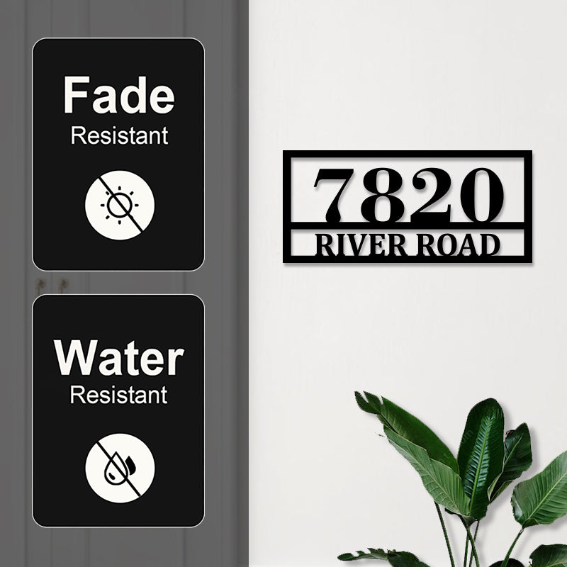 Custom Rectangle Metal House Numbers Address Metal Sign