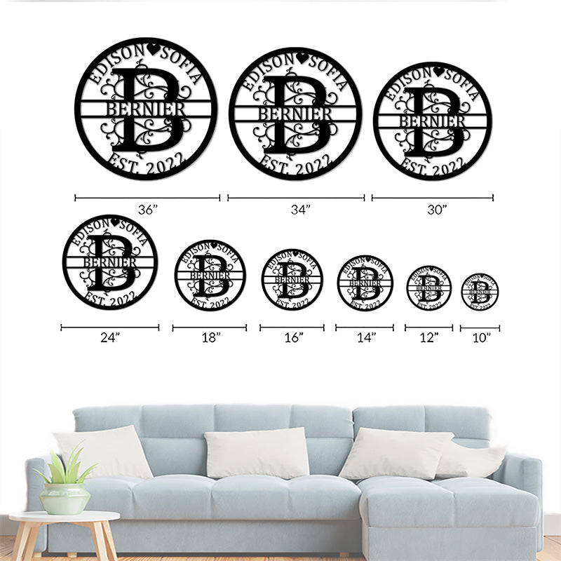 Personalized Family Name Metal Sign For Housewarming Gift