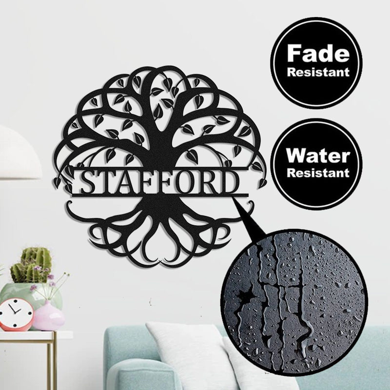 Personalized Tree Of Life Monogram Metal Sign Wall Decor