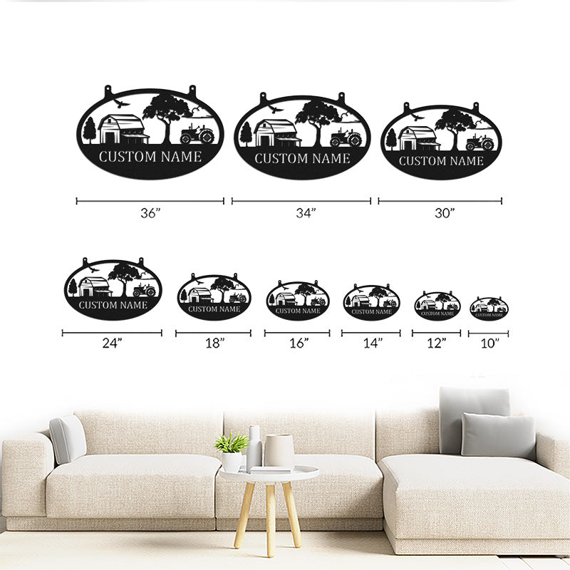 Custom Tractor Outdoor Metal Sign for Farmhouse Decor