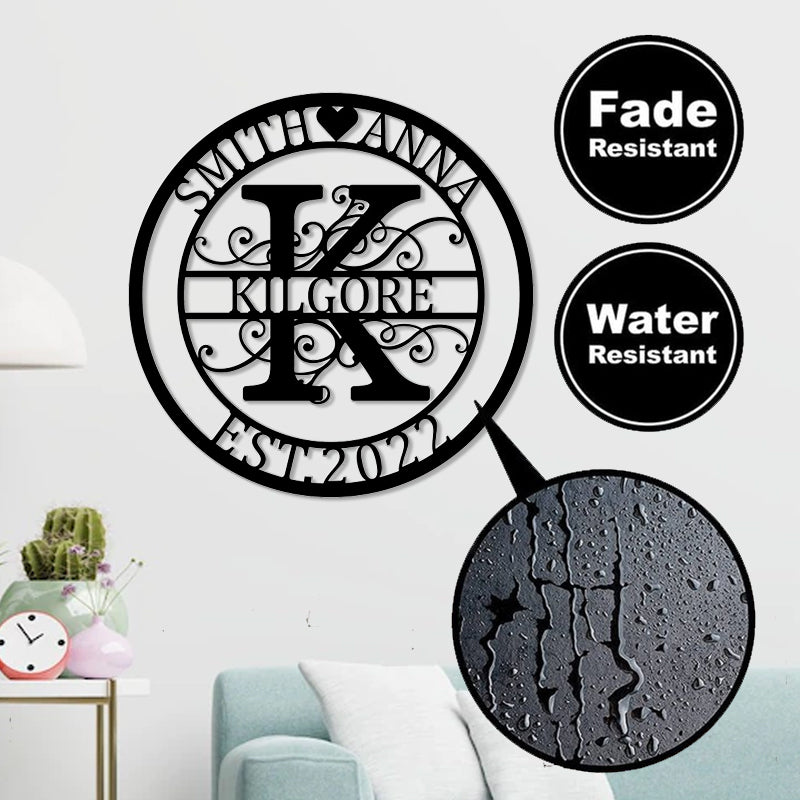 Custom Split Letter Monogram Metal Sign For Wedding Gift