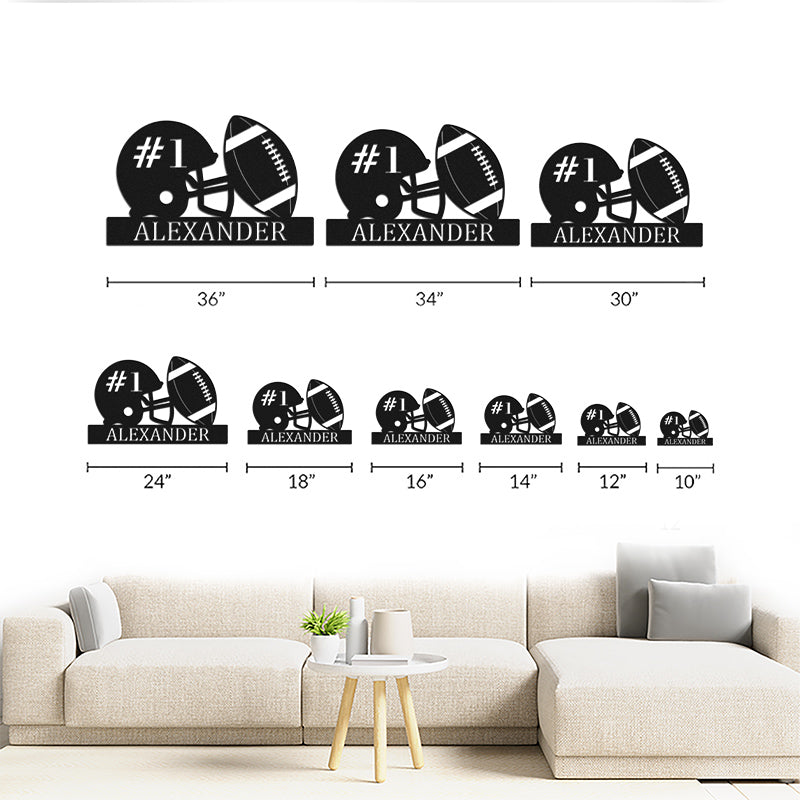 Custom Rugby Football Player Name and Number Metal Sign