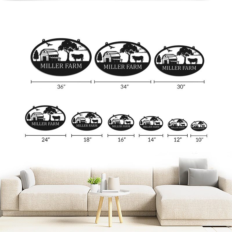 Personalized Cow Name Metal Monogram Sign for Farm Decor