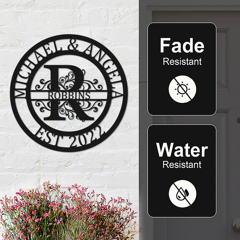 Custom Monogram Name Metal Sign for Yard Decor