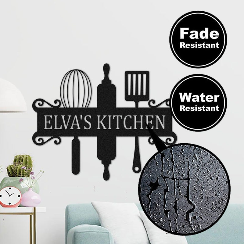 Personalized Name Kitchen Metal Monogram Sign