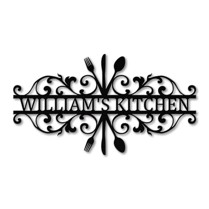 Custom Metal Monogram Kitchen Wall Sign