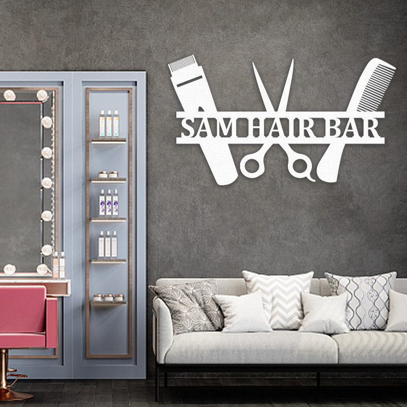 Personalized Barber Metal Sign for Hair Stylist Gift