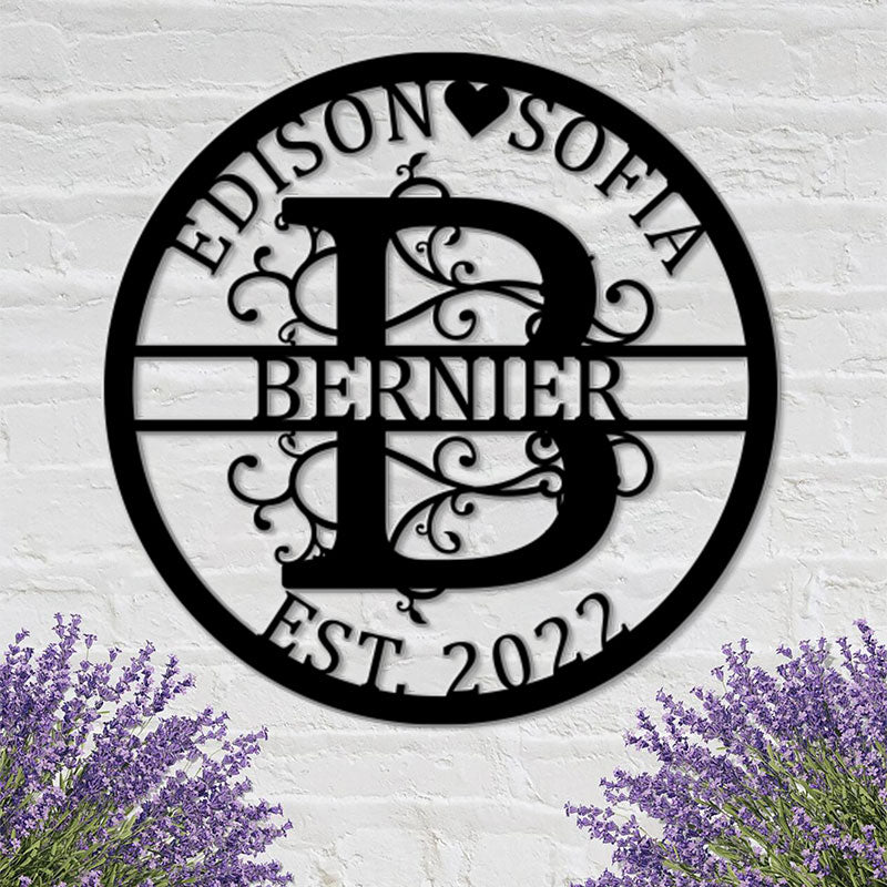 Personalized Family Name Metal Sign For Housewarming Gift