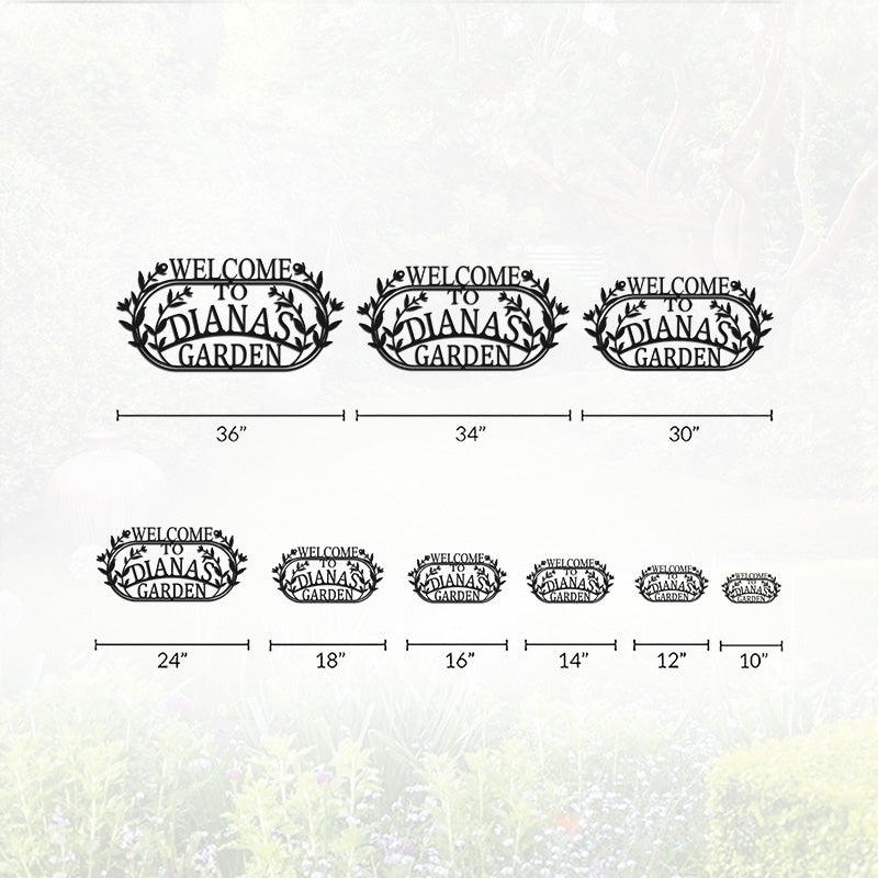 Custom Welcome Name Hanging Metal Garden Sign
