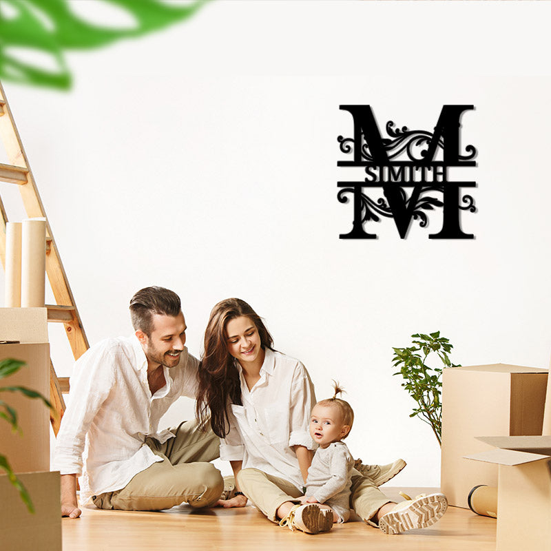 Personalized Name Signs - Metal Initial Sign | Monogram Wall Art