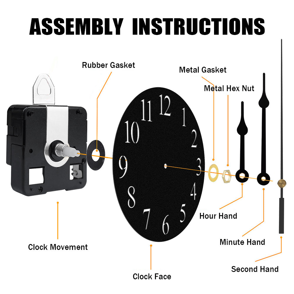 Custom Roman Numeral Family Name Metal Wall Clock