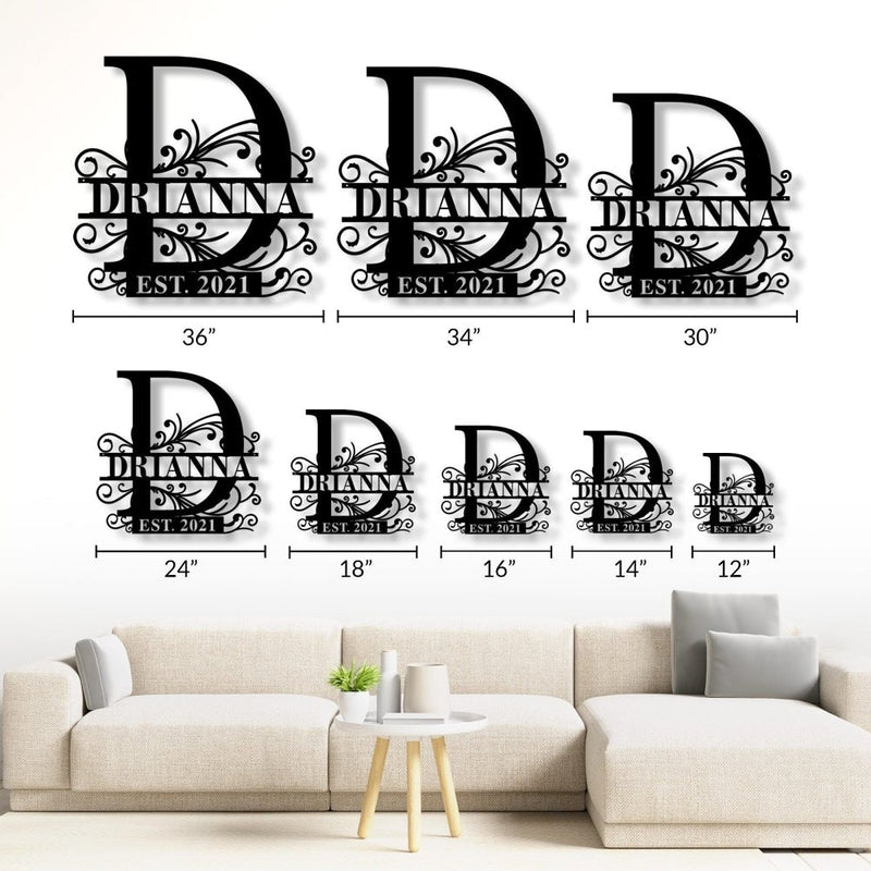 Custom Family Name Sign Metal Wall Art - iWantDIY