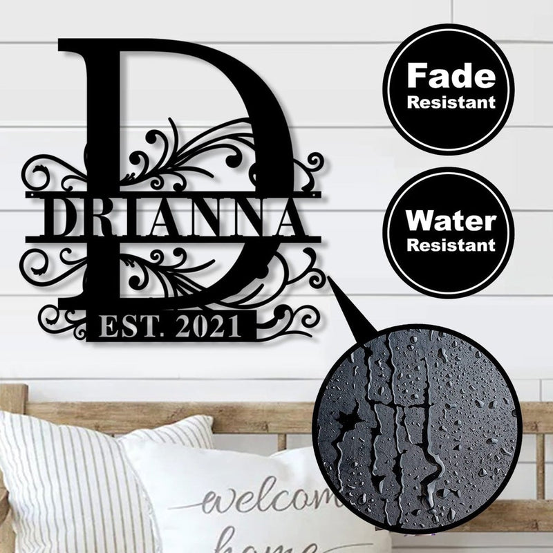 Custom Family Name Sign Metal Wall Art - iWantDIY